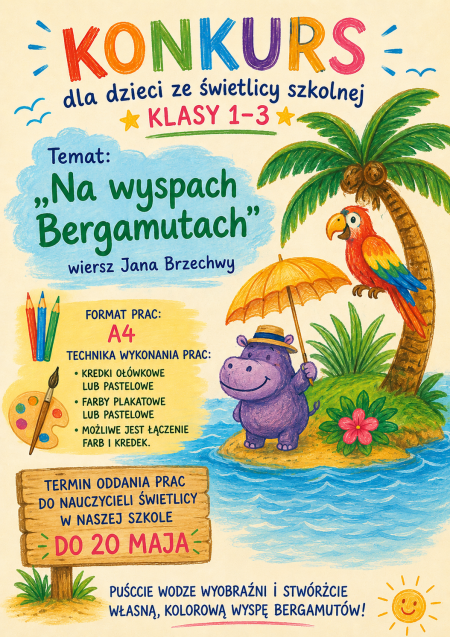 Konkurs plastyczno-literacki ''Na wyspach Bergamutach''